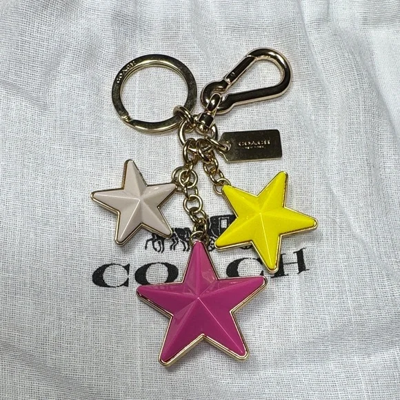 COACH STAR BAG CHARM KEY CHAIN WITH DUST BAG - Picture 1 of 10
